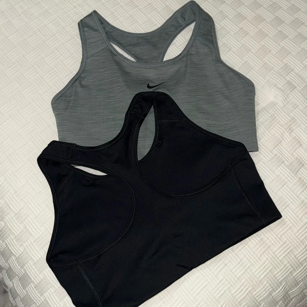 Nike Black and Gray Sports Bras with Compression Fit